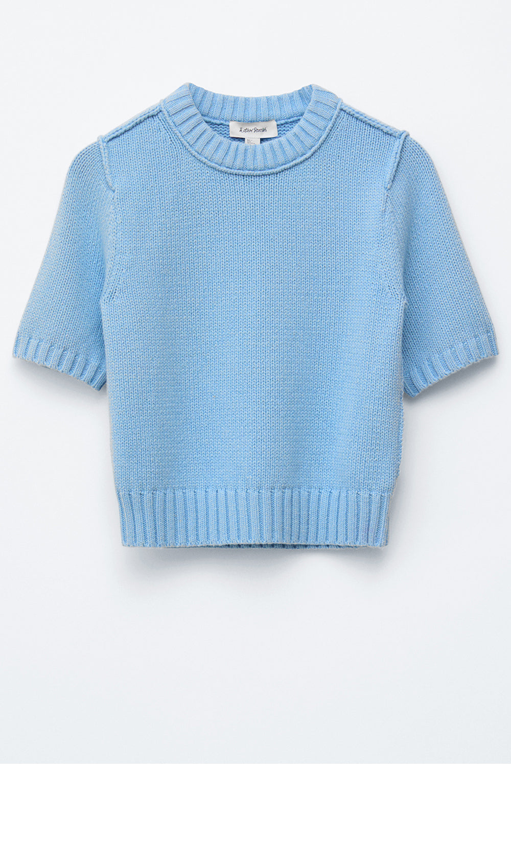 & Other Stories Wool Blend Knit T-Shirt (Light Blue)