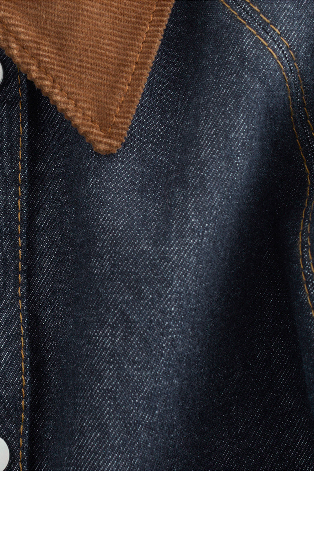& Other Stories Short Cord Collar Denim Jacket (Dark Blue)