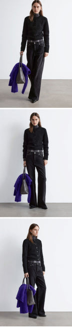 & Other Stories Mohair Blend Brushed Cardigan (Black)