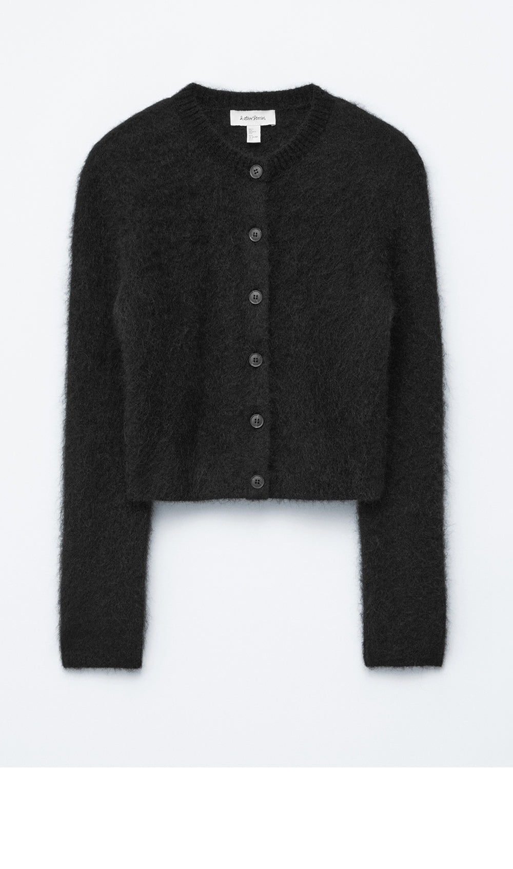& Other Stories Mohair Blend Brushed Cardigan (Black)