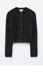 & Other Stories Mohair Blend Brushed Cardigan (Black)