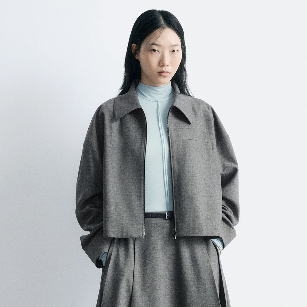 & Other Stories Short Wool Jacket (Dark Grey)