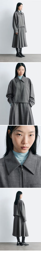 & Other Stories Short Wool Jacket (Dark Grey)