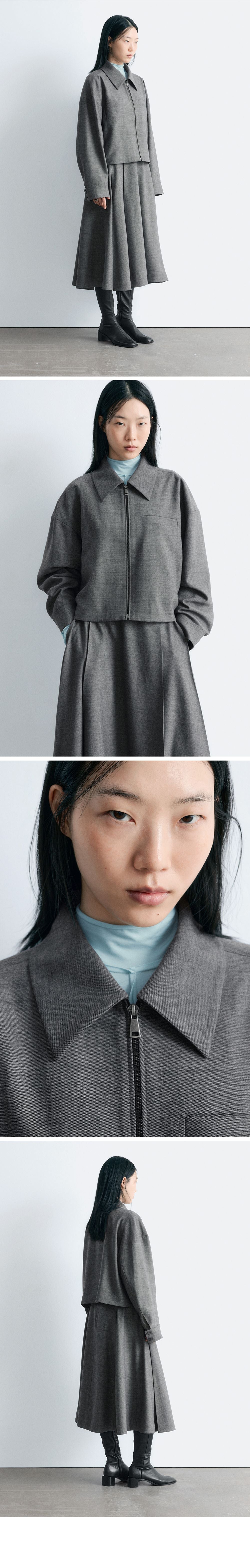 & Other Stories Short Wool Jacket (Dark Grey)