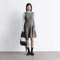 & Other Stories Flare Wool Mini Dress (Dark Grey)