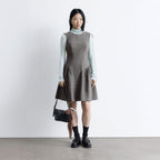 & Other Stories Flare Wool Mini Dress (Dark Grey)