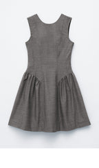 & Other Stories Flare Wool Mini Dress (Dark Grey)