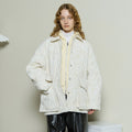 MAISON SPECIAL (W) MULTI FABRIC MALL QUILTING BLOUSON (WHT)