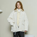 MAISON SPECIAL (W) MULTI FABRIC MALL QUILTING BLOUSON (WHT)