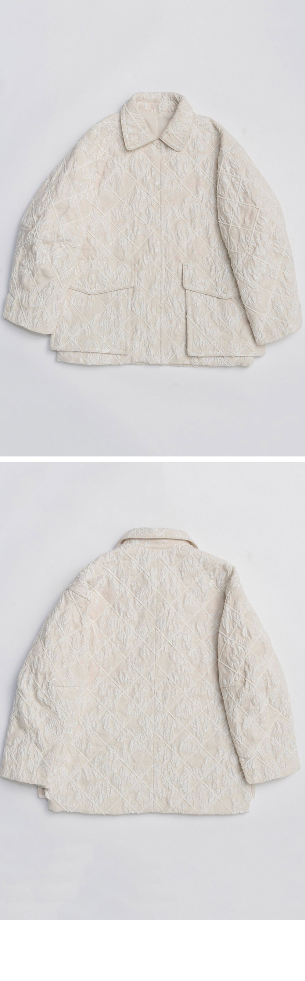 MAISON SPECIAL (W) MULTI FABRIC MALL QUILTING BLOUSON (WHT)