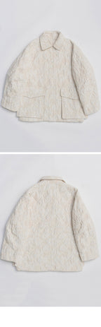 MAISON SPECIAL (W) MULTI FABRIC MALL QUILTING BLOUSON (WHT)