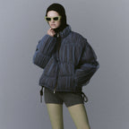 MAISON SPECIAL (W) WAVE SHIRRING TULLE PUFFER JACKET (BRN)