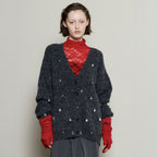 MAISON SPECIAL (W) SPANGLE KNIT CARDIGAN (GRY)