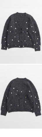 MAISON SPECIAL (W) SPANGLE KNIT CARDIGAN (GRY)
