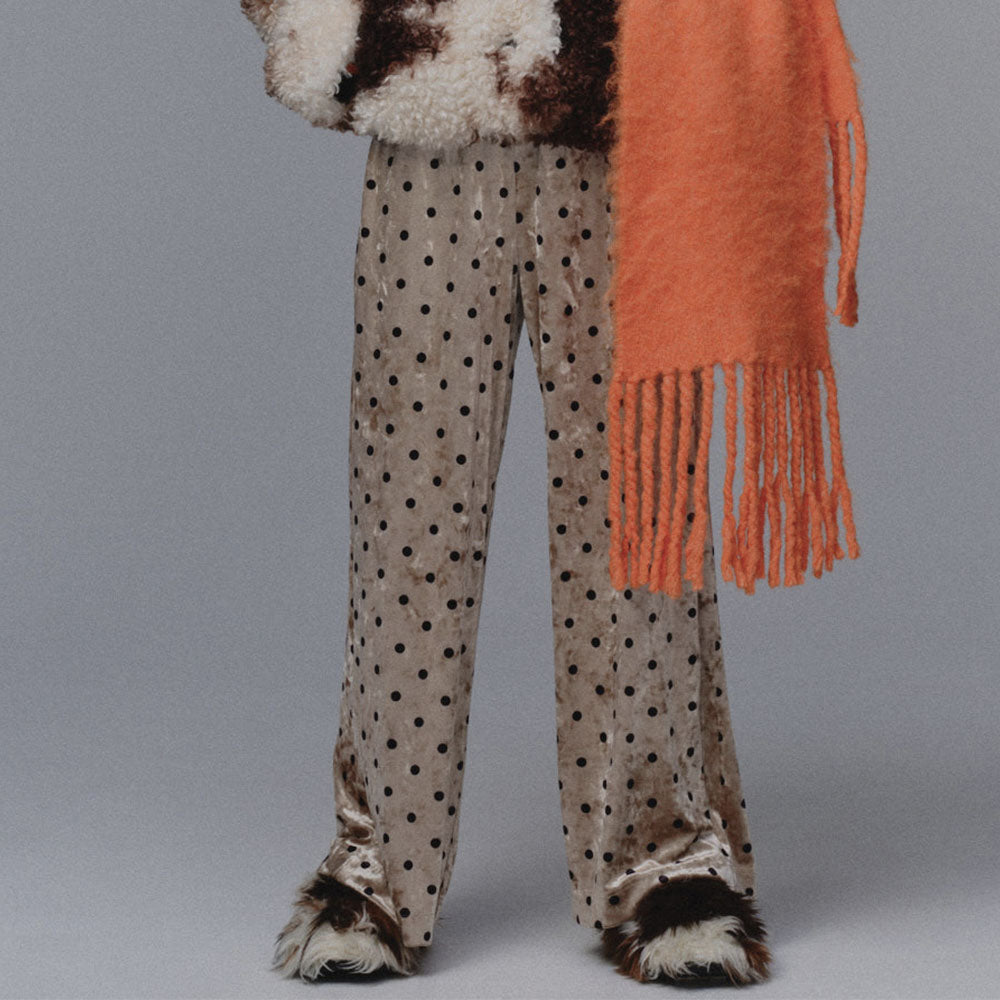 MAISON SPECIAL (W) MULTI-FABRIC VELVET EASY PANTS (IVR)