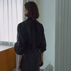 LAMEREI [20th Reorder] Tie See-through Blouse[LMBFCO25SH314]-2color