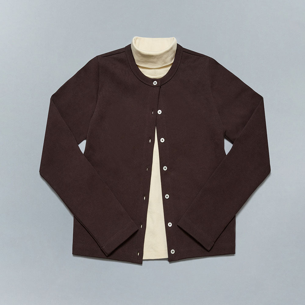FLORE FLORE (W) POPPY CARDIGAN (CHOCO PLUM)
