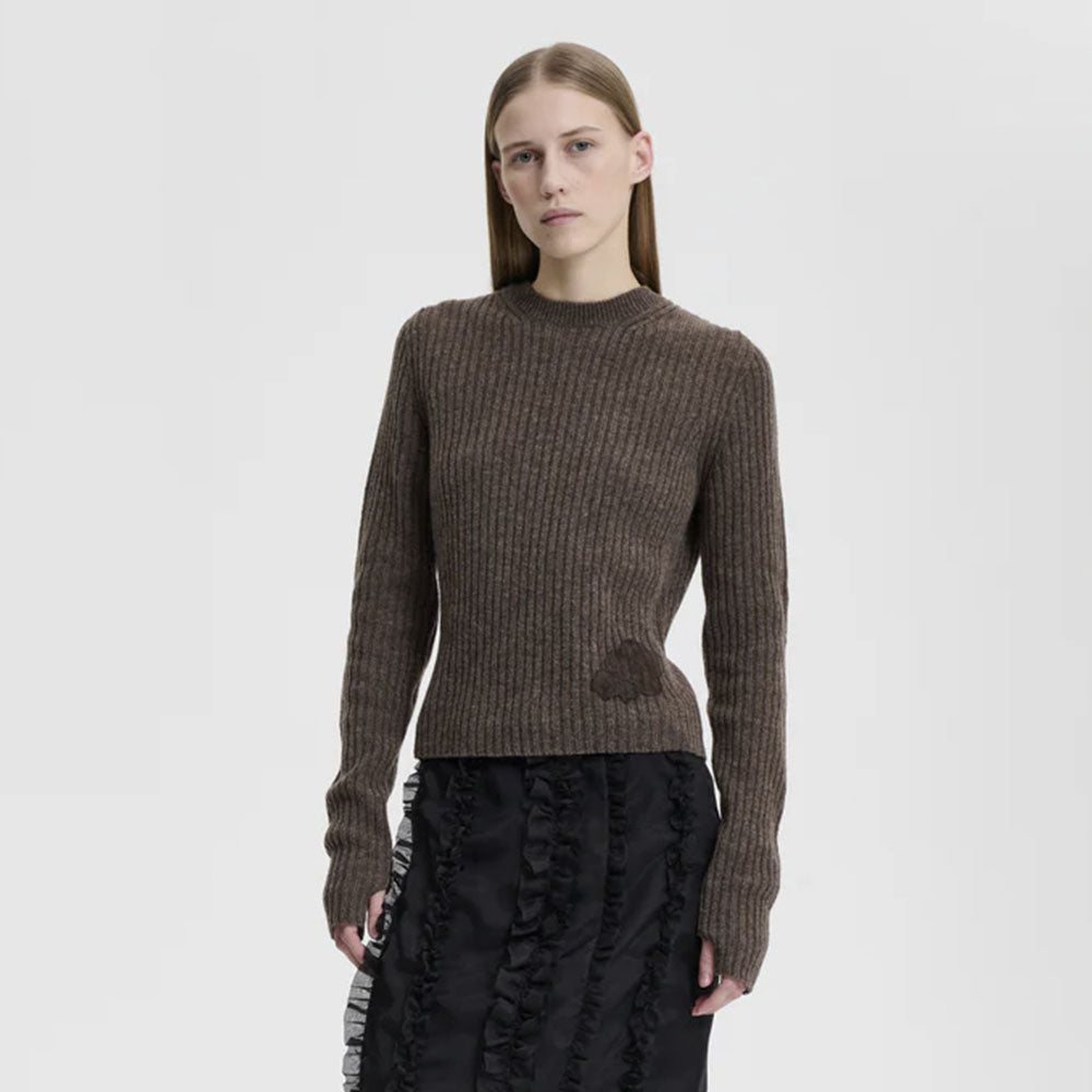 CECILIE BAHNSEN (W) BLAS PULLOVER NORDIC RIB (BROWN)