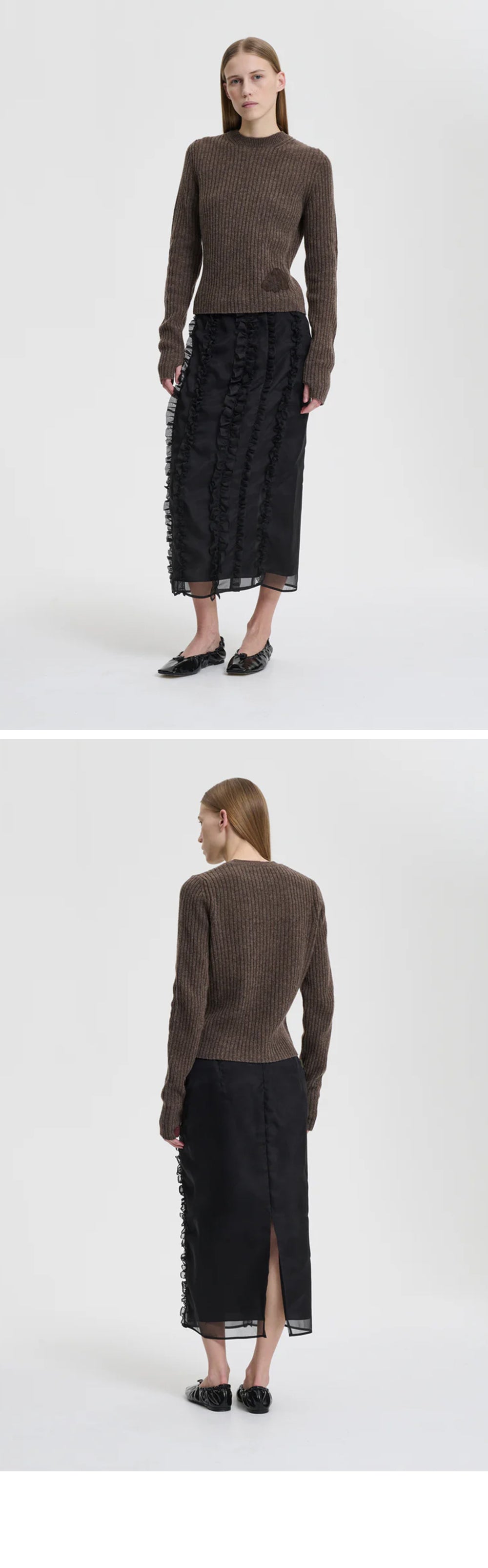 CECILIE BAHNSEN (W) BLAS PULLOVER NORDIC RIB (BROWN)