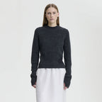 CECILIE BAHNSEN (W) BLAS PULLOVER NORDIC RIB (DARK GREY)