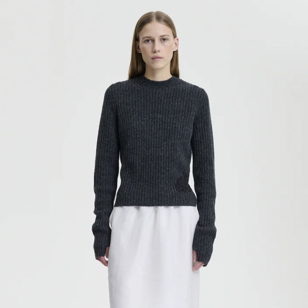 CECILIE BAHNSEN (W) BLAS PULLOVER NORDIC RIB (DARK GREY)