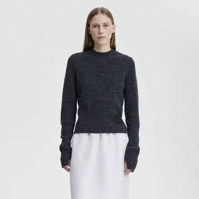 (W) BLAS PULLOVER NORDIC RIB (DARK GREY)