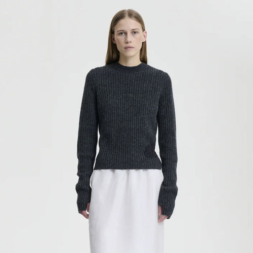 CECILIE BAHNSEN (W) BLAS PULLOVER NORDIC RIB (DARK GREY)