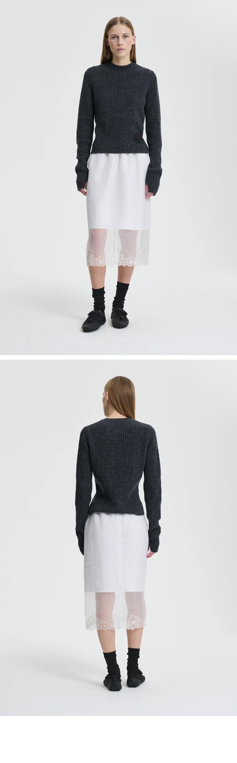 CECILIE BAHNSEN (W) BLAS PULLOVER NORDIC RIB (DARK GREY)