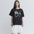 AETOA Flower printing T-shirt [Charcoal]