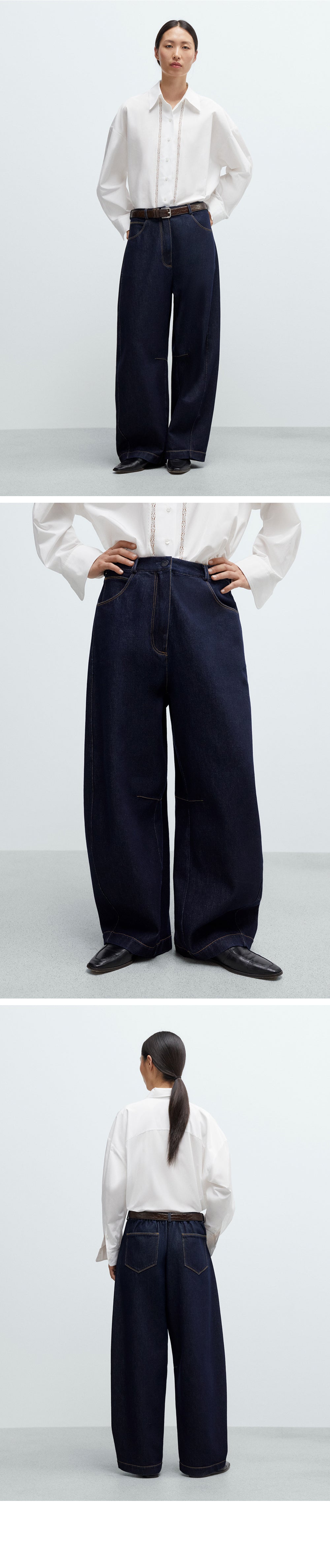 CORDERA (W) CURVED BAGGY JEANS (DENIM)