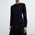CORDERA (W) MERINO WOOL OPEN-BACK CARDIGAN (BLACK)