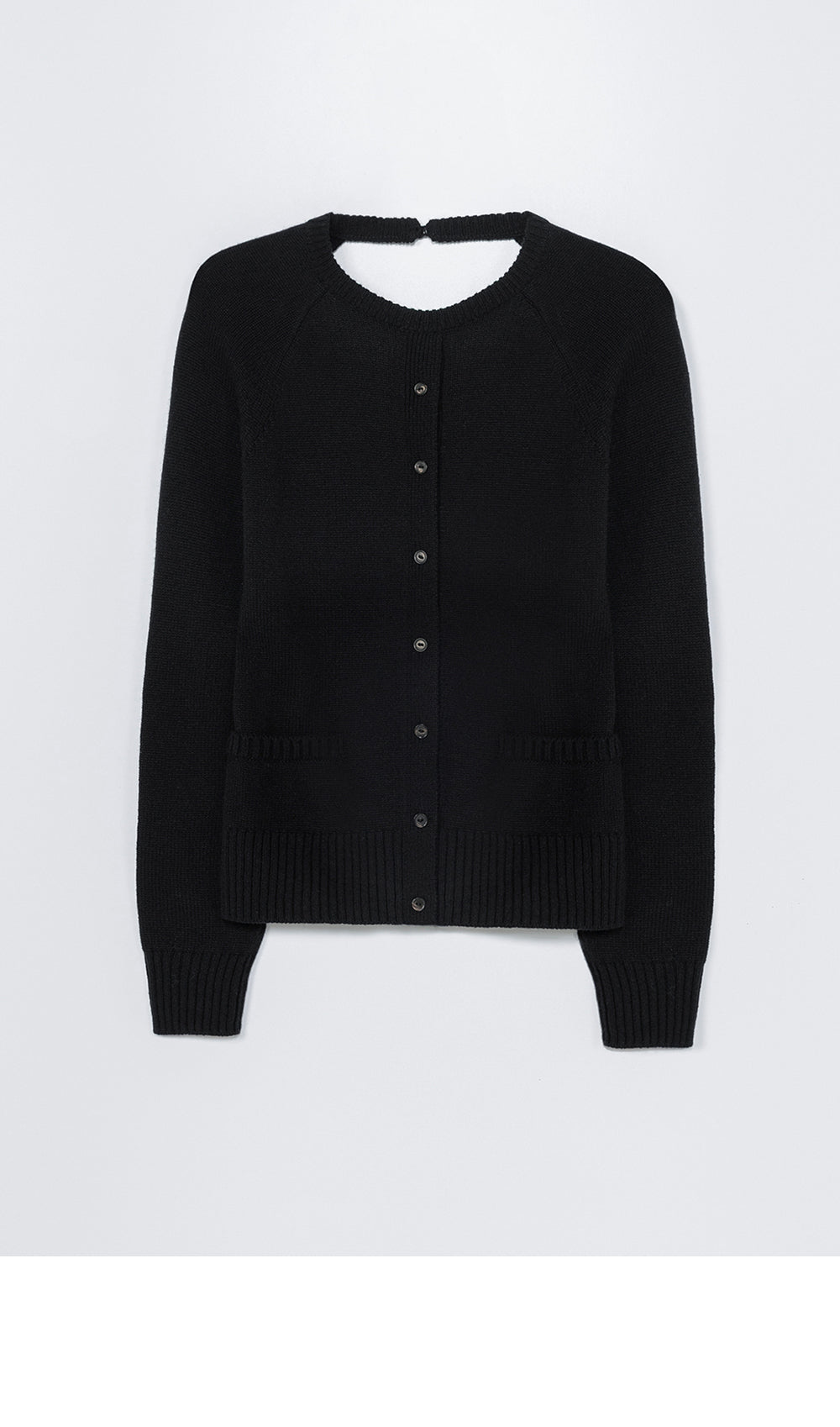 CORDERA (W) MERINO WOOL OPEN-BACK CARDIGAN (BLACK)