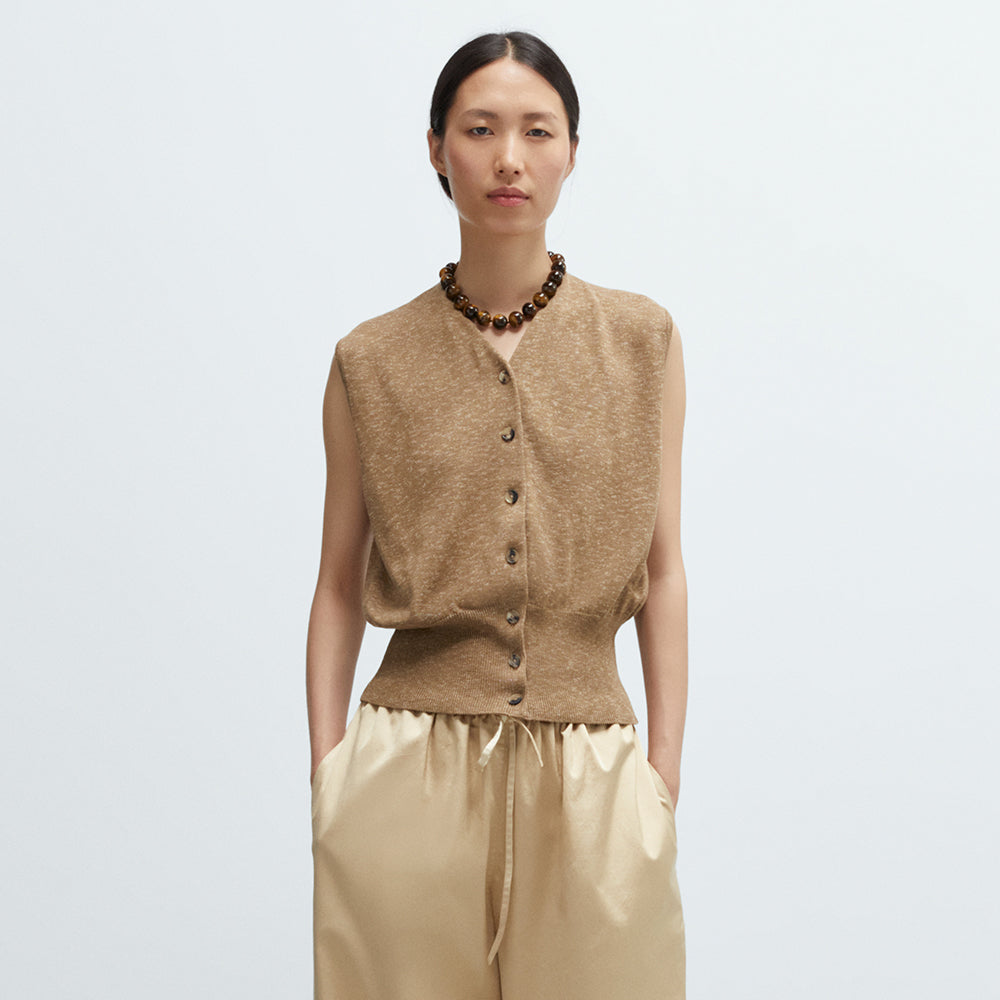 CORDERA (W) FLECKED COTTON WAISTCOAT (COPAL)