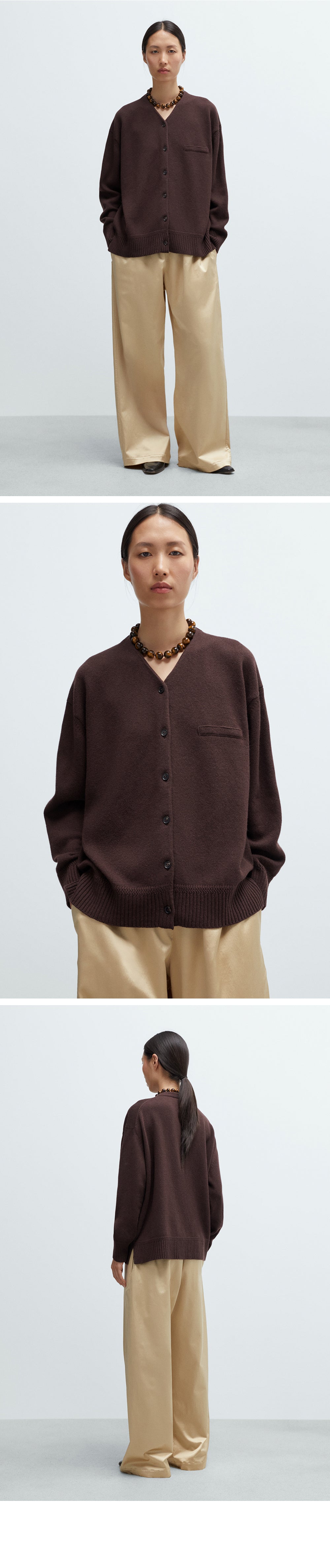 CORDERA (W) MERINO WOOL CARDIGAN (PRUNE)