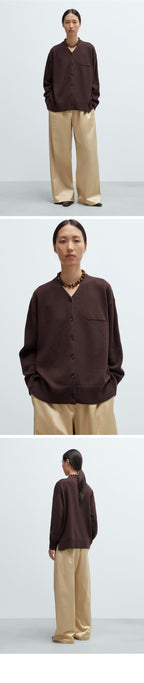 CORDERA (W) MERINO WOOL CARDIGAN (PRUNE)