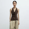 CORDERA (W) MERINO WOOL TIE TOP (BROWN)