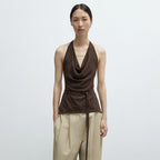 CORDERA (W) MERINO WOOL TIE TOP (BROWN)