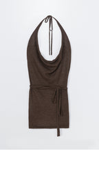 CORDERA (W) MERINO WOOL TIE TOP (BROWN)