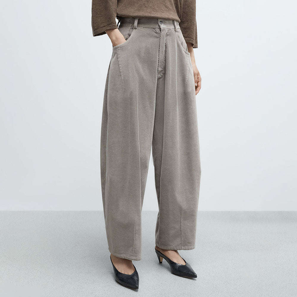 CORDERA (W) CORDUROY BAGGY PANTS (COBBLESTONE)