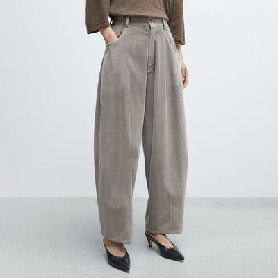 (W) CORDUROY BAGGY PANTS (COBBLESTONE)