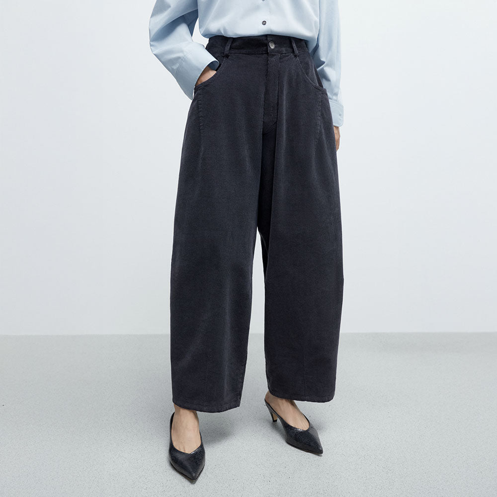 CORDERA (W) CORDUROY BAGGY PANTS (DUSTY BLUE)