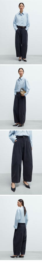 CORDERA (W) CORDUROY BAGGY PANTS (DUSTY BLUE)