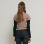 GENERAL IDEA WOMAN Soft Slim Fit T-Shirt [BEIGE] / WBE3L01503