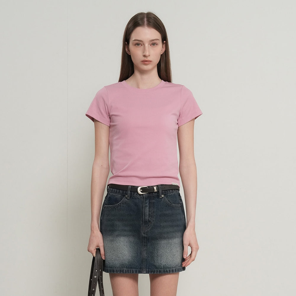 GENERAL IDEA WOMAN Soft Slim Fit T-Shirt [PINK] / WBE3L01503