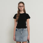 GENERAL IDEA WOMAN Soft Slim Fit T-Shirt [BLACK] / WBE3L01503