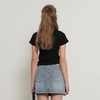 GENERAL IDEA WOMAN Soft Slim Fit T-Shirt [BLACK] / WBE3L01503