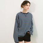 YUPPE [10th] Over striped t-shirt_navy