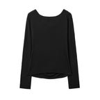 RENSE Side Shirring Draped Tee Black