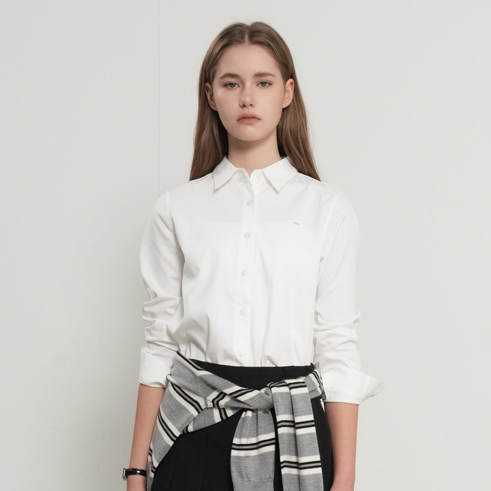 GENERAL IDEA WOMAN Wrinkle-Free Rivet Shirt [WHITE] / WBE1L03507