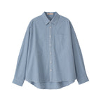 BITTERCELLS Oversized Connie Check Shirt-Blue